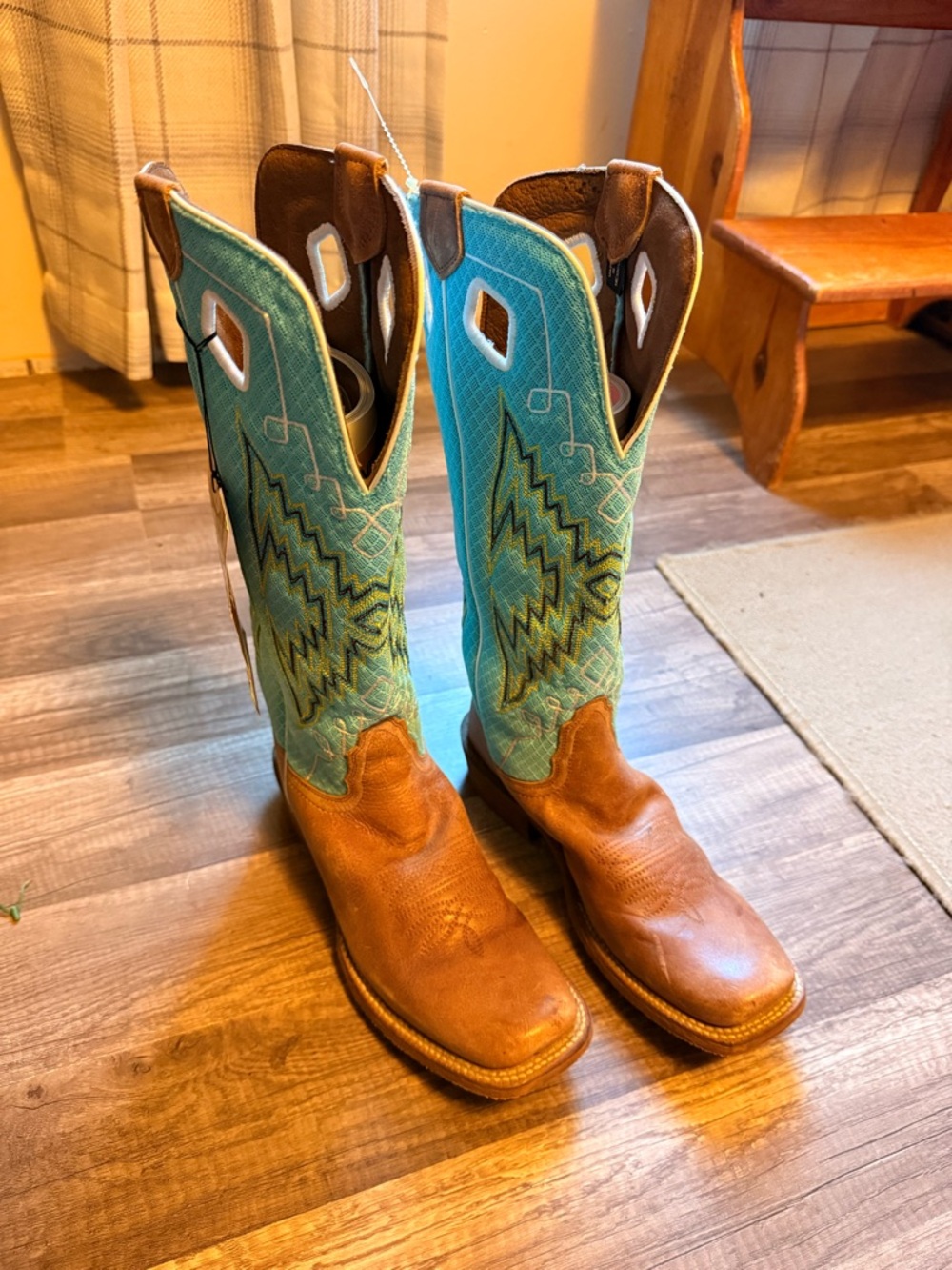 Turquoise Stitch Western Cowboy Boots
